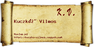 Kuczkó Vilmos névjegykártya