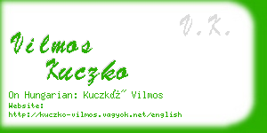 vilmos kuczko business card